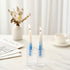 Rite Lite Blue & White Shabbat Candles Premium 12 Pack Traditional Dinner Table Jewish Household Shabbos Candles Religious Home Decor with Beautif...