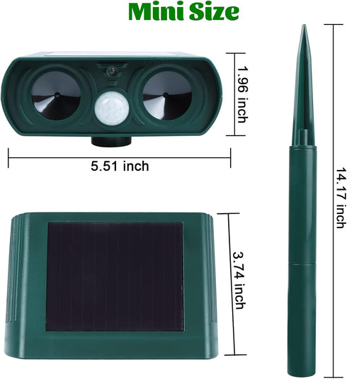 Dark Green Solar - Garden - Tool, IPX8 Waterproof Machine for Outdoor, Auto Tool Tool Set Work on Cat Rabbit, etc...