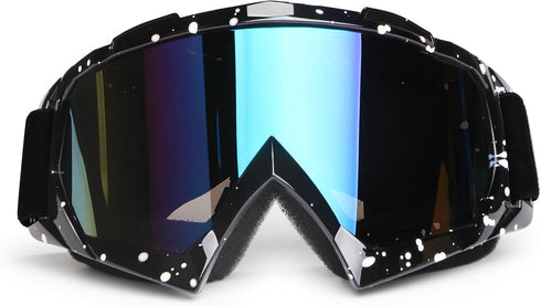 Dirt Bike & Motocross Goggles - Anti UV, Dustproof & Fog Resistant, Bendable, Color Lens (Black)...