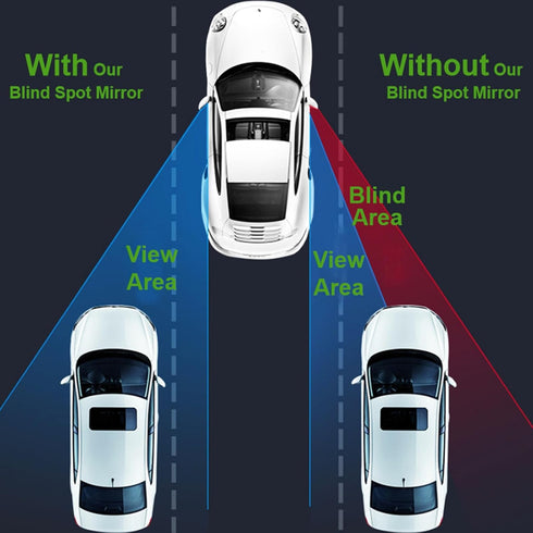 WSSROGY 4 Pcs Blind Spot for Car Convex Mirror 2 Inch HD Glass Round Side Rear View Convex Mirror with Frame for Car SUV Trucks Motorcycles (Black...