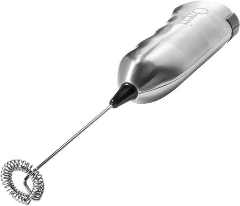 Ozeri Deluxe Milk Frother and 12 oz Frothing Pitcher in Stainless Steel, with Extra Whisk Attachment...