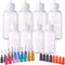 BENECREAT 8PCS Multi Purpose DIY Precision Tip Applicator Bottles 1/1.7 Ounce Needle Tip Glue Bottles with 8 Caps and 18 Tips for DIY Quilling, Cr...