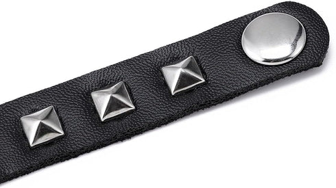 Olbye Cross Short Choker Necklace Black Leather Spike Studded Collar Necklace Goth Prayer Necklaces Punk PU Necklace Jewelry for Women and Girls R...