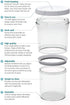 Botto The Adjustable Airtight Container | Push Down To Remove Air And Adjust Contents Between 16 oz & 32 oz (Clear) (1)...