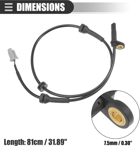 Motoforti Front Right ABS Sensor, Wheel Speed Sensor, for Nissan Sentra 2009-2012, Plastic, NO.47910ZT00A/47910ET000, Black...