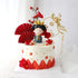 Traditional Chinese Wedding Cake Toppers - Set of 7 - Queen Figurine, Plum Blossom, Phoenix, 3 pcs Fans and Doll Base...