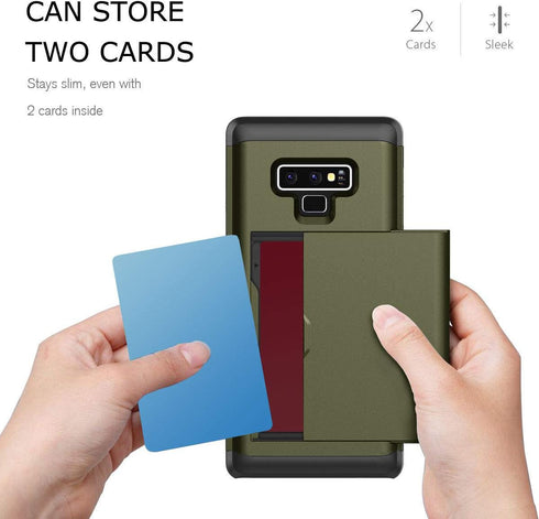 Galaxy Note 9 Case, Heavy Duty Shockproof Rubber Hybrid Rugged Hard Back Cover with ID Credit Card Slot Holder Case Compatible with Samsung Galaxy...