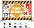 Construction Tools Theme Happy Birthday Backdrop for Boy 7x5ft Vinyl Tool Encyclopedia Engineering Genius Yellow and Black Stripes Background Kids...