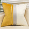 Avigers 18 x 18 Inches Yellow White Gold Leather Striped Patchwork Velvet Cushion Case Luxury Modern Throw Pillow Cover Decorative Pillow for Couc...