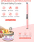 FUKKUDA Electric Candle Lighter with Safety Switch - USB Rechargeable Windproof & Flameless Plasma Arc Lighter for Easter Basket Stuffers (Rose Go...