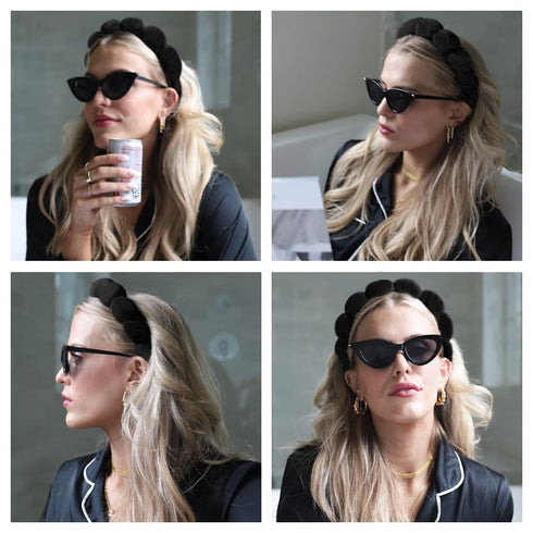 Spa Headbands for Washing Face or Makeup, Sponge Bubble Skincare Headbands, Puffy Terry Cloth Hairband for Women, Skin Care Makeup Headwear Hair A...