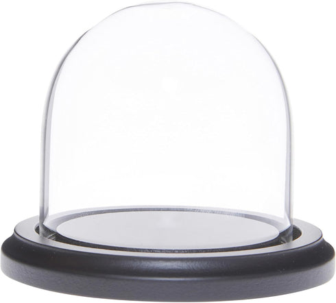Plymor 3" x 3" Glass Display Dome Cloche (Black MDF Wood Base)...