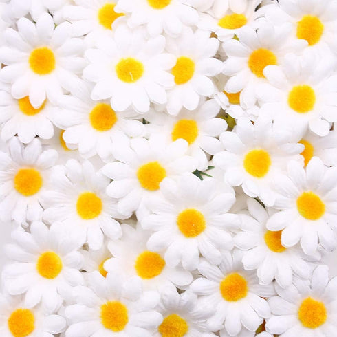 JOHOUSE 200PCS Silk Daisy Flower Heads, Gerbera Chrysanthemum Artificial Daisies Table Confetti for Baby Showers Birthday DIY Crafts...