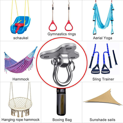 BeneLabel 3 Holes Heavy Duty Swing Hanger, Swing Set Hardware, Swing Set Accessories, Swing Set Brackets, Hammock Hanging Kit, Punching Bag Hanger...