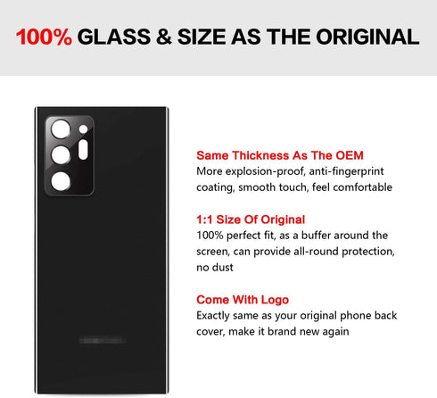 Compatible for Samsung Galaxy Note 20 Ultra Back Screen Glass Replacement 6.9-Inches SM-N986U All Carriers with Installation Manual + Repair Tool ...