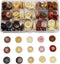 Libiline 150pcs of 15 Styles in Box New Wood Button Craft Clothe Sewing Decor … (Mix, 20mm(3/4"))...