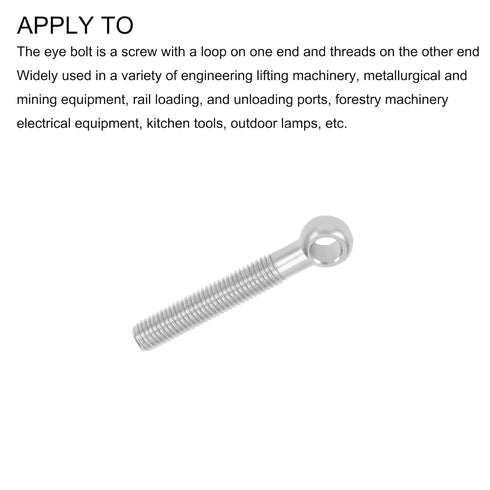 Shoulder Swing Lifting Bolt (M12x80mm) 1Pcs, 304 Stainless Steel Eye Bolts - for Home Renovation, Pipeline Gate Valves Fasteners, Silver...