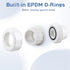 2 Pack 1/2" PVC Pipe Union Fittings PVC Adapter with EPDM O-Ring White 1/2 Inch Slip Union Coupling Adapter Schedule 40 for Irrigation, Pool & Spa...
