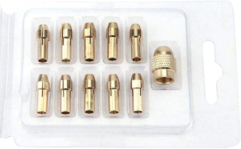 Drill Collet, 11pcs 4-jaw Copper Drill Chuck Collet Set for Mini Electric Power Drill Grinder Rotate Tool 0.5-3.2mm...