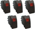XT AUTO 12V 20 Amp 3pins Red Light Rocker Switch Kit 5-pack...