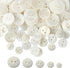 50PCS Pearl Buttons, Pearl Shell Bulk Sewing Buttons, 10mm/12.5mm/15mm/18mm/20mm Buttons, for Sewing DIY Crafts, Handmade Repair Cloth, Suits, Shi...