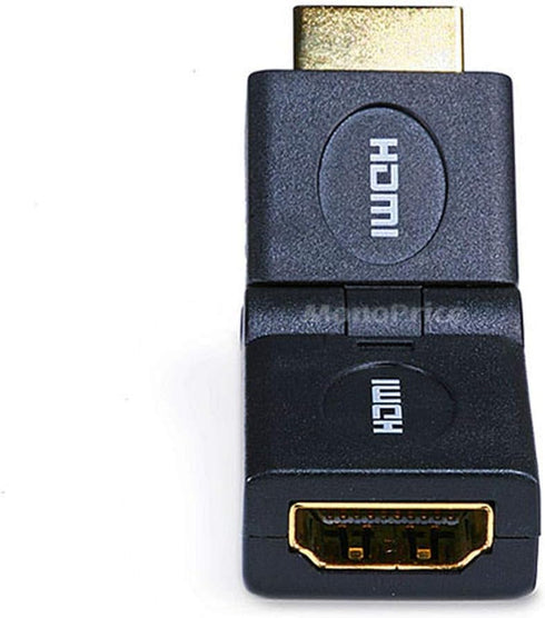 Monoprice HDMI Port Saver Adapter - Male to Female, Swiveling, Up to 90 Degrees Adjustment, Gold Plated, 3 Inches, Black...