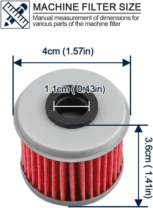 6 Pack Yerbay Compatible Motorcycle Oil Filter for Honda CRF150R CRF250R CRF450R CRF450X CRF250X...