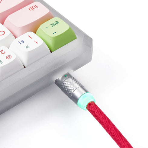 USB C Keyboard Cable, 4.92Ft Boho Style Keyboard Cable for Mechanical Keyboard ?Red...