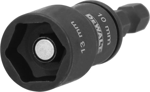 DEWALT FLEXTORQ Socket and Short Extension, 2 in 1, 10mm & 13mm, Double-Ended Nut Driver (DWADEND1013MM)...