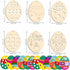 HERZWILD 30Pcs Easter Unfinished Wood Slices Eggs Easter Wooden Eggs Hanging Pendants Decorations Easter Crafts Kits Easter Egg Shape Cutouts Pend...