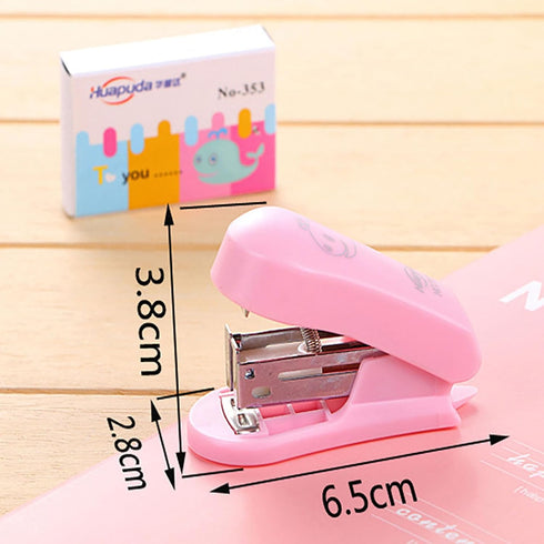 Small Desktop Staples with Staple Remover, 2.5 Inch Labor Saving Black Stapler for 20 Sheets Capacity with 400 Pcs No.10 Staples (Pink)...