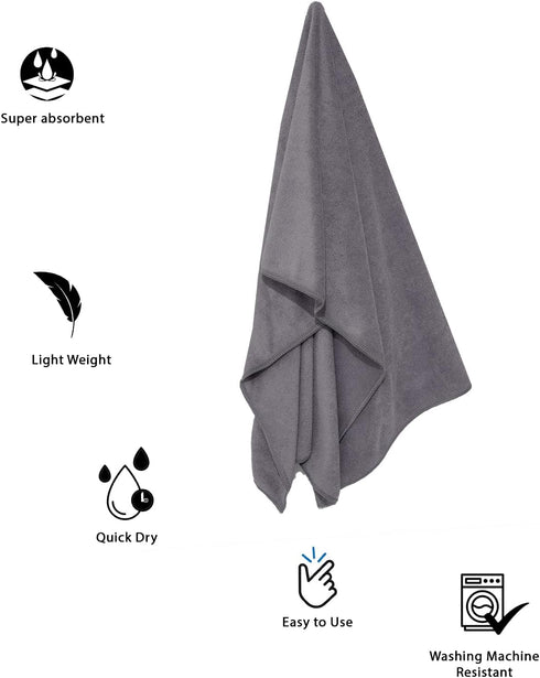 oyapet® Dog Towel Super Absorbent Large Microfiber Towel Dog Bath Towels for Drying Dogs Large (Dog Towels Pet Bath and Grooming- Grey - Large - 3...