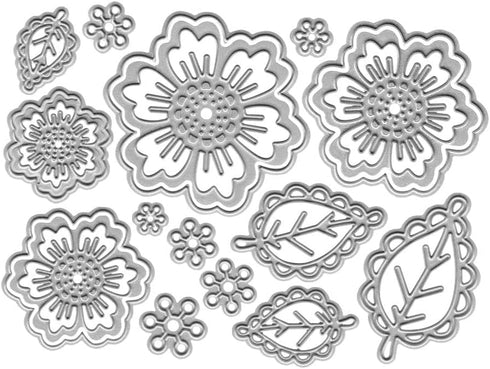 Metal Flowers Cutting Dies for Card Making, Symmetry Pattern Floral Leaf Die Cuts Spring Flowers Dies Embossing Tool for Scrapbooking DIY Craft Ph...