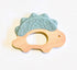 Mostara Dinosaur Baby Teether Ring for 3+ Months, Non-Toxic BPA Free Food Grade Silicone and Beech Wood, Baby Tested for Easy Grip and Soothing Te...