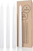 CANDWAX White Taper Candles 12 inch Dripless - Set of 4 Tapered Candles Ideal as Dinner Candles - Smokeless and Unscented Taper Candles Long Burni...