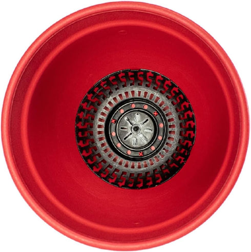 The HC Companies 8 Inch Rings Planter with Self Watering Disk - Lightweight Indoor Outdoor Plastic Plant Pot for Herbs and Flowers, Warm Red...