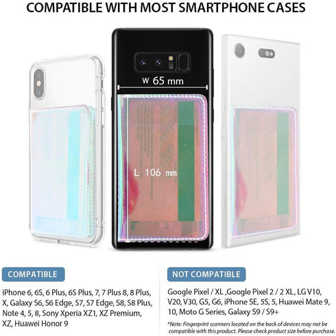 CheapSunday ID Card Holder for Back of Phone Leather Phone Wallet Stick On with Stand Flip Waterproof Leather Adhesive Wallet for Most Cellphones ...