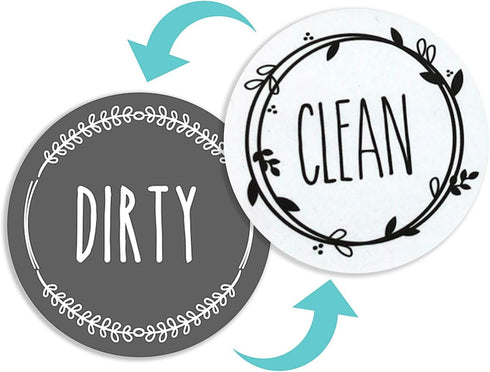 Dishwasher Magnet Clean Dirty Sign, Farmhouse Rustic Clean Dirty Magnet for Dishwasher, Dirty Clean Dishwasher Magnets, Dishwasher Clean Dirty Sign, Double-Sided Strong/Non Scratch