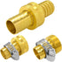 Hooshing 3/4" Garden Hose Repair Kit Solid Brass Male and Female Hose End Mender Fitting with Clamps...
