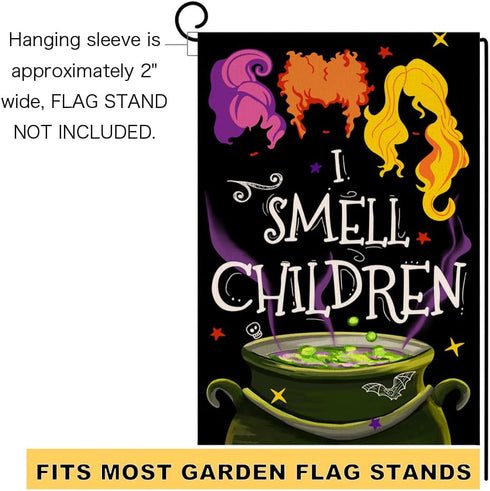Halloween Decorations Garden Flag 12x18 Vertical Double Sided I Smell Children Sisters Fall Outside Hocus Pocus Decor Burlap Yard Flag BW204...