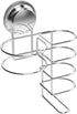 Navaris Hair Dryer and Flat Iron Holder - Suction Cup Wall Mount Blow Dryer and Straightener Mounted Storage Organizer for Bathroom - Stainless St...