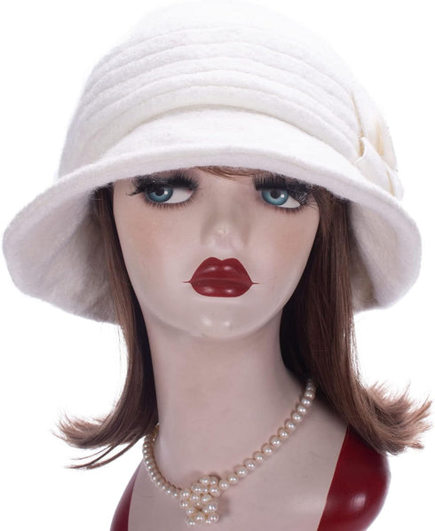 Lawliet Womens 1920s Winter Wool Cap Beret Beanie Cloche Bucket Hat A299...