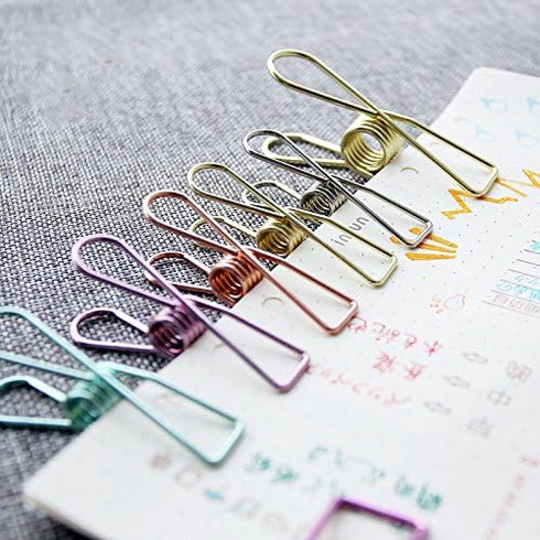 Pack of 25 Purple Small Metal Wire Clips - Multi-Purpose Utility Clips...