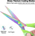 Scissors All Purpose, Sharp Titanium Blades Shears, Rubber Soft Grip Handle, Multipurpose scissors 3 pack, Great for Office, Fabric, Craft, Sewing...