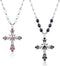2 Pcs Crystal Cross Necklace Y2k Necklaces Vintage Goth Pearl Necklace Aesthetic Cross Choker Pearl Chain Necklace Gothic Cross Pendant for Women ...