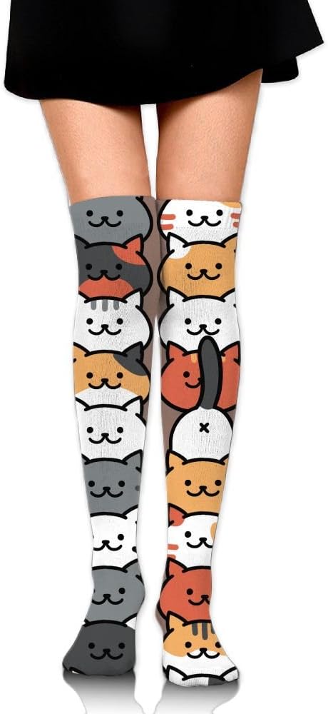 Knee High Socks Cat Women's Work Athletic Over Thigh High Long Stockings...