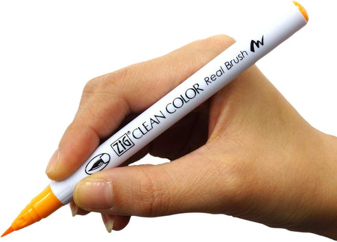Zig Clean Color Real Brush Markers, Multicolor, 12-Pack (RB600012)...