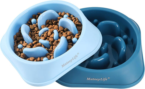 MateeyLife Slow Feeder Dog Bowls 2PCS, Anti-Choking Puzzle Dog Food Bowls, Anti-Slip Interactive Dog Feeding Bowls Slow Down Eating, Bloat Stop Ma...