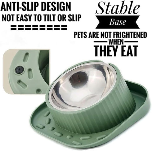 Stainless Steel Dog Bowls, Cat Bowls, Non-Spill, Ergonomic Design, Detachable for Easy Cleaning, Anti-slip Base, Durable, Dishwasher Safe, Rust Re...