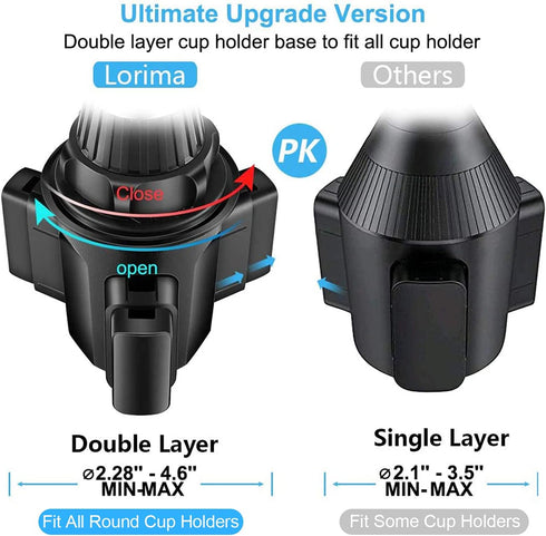 Cup Phone Holder for Car, Easy to Install & Height Adjustable, Suitable for iPhone, Samsung, All 4-6.7in Cell Phones......